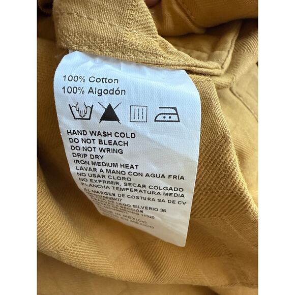 Simple by Trista Mustard Gold Marndarin Collar Chore Jacket Size Small - Picture 6 of 6